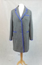 Brooks Brothers Red Fleece Grey Wool Coat Size 14 Uk Cr014 Aa 01