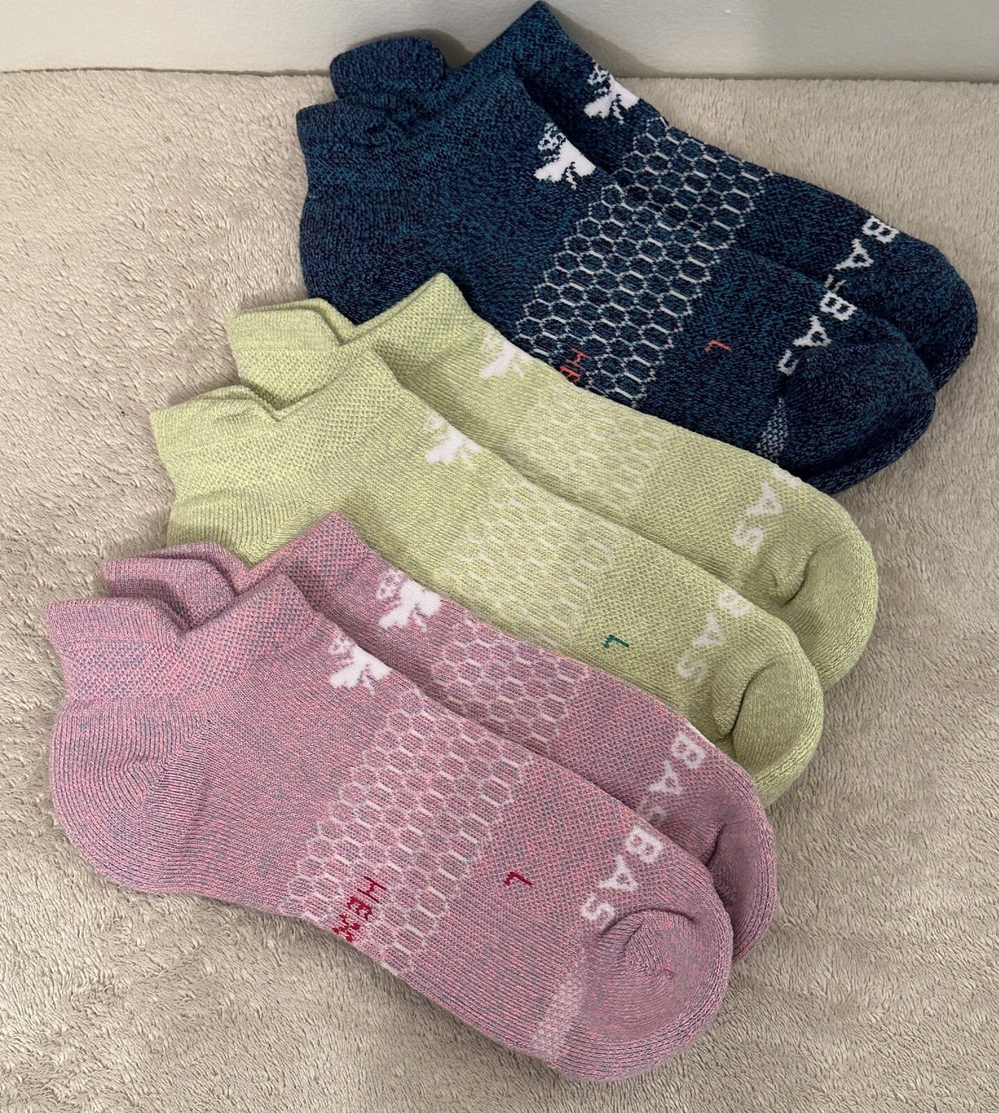 3-Pack Bombas All-Purpose Women's Multicolor Ankle socks - Size Medium 8-10