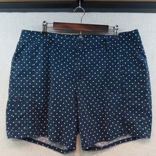ST JOHNS BAY Classic Preppy Cotton Navy with White Polka Dots Shorts, Sz 16