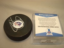 Seth Jones Signed Columbus Blue Jackets Hockey Puck Auto. Becket BAS COA 1A