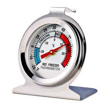 Stainless Steel Refrigerator Freezer Thermometer Large Dial Analog Easy Read 2PC
