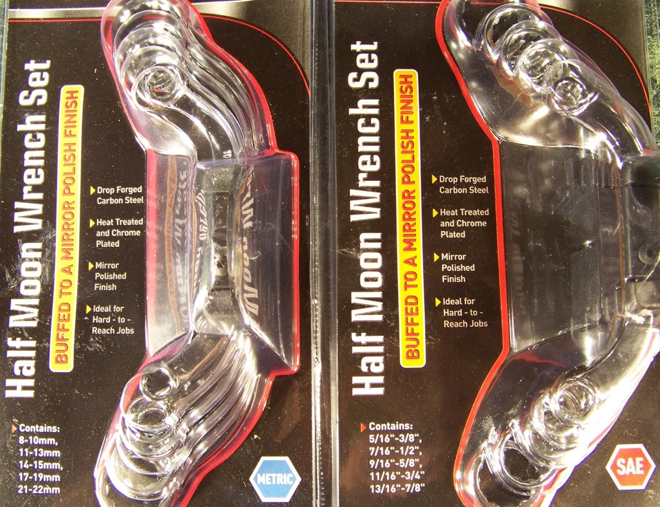 10 peças conjunto de chaves de obstrução meia lua em forma de C SAE e MÉTRICO quarto fechado - Imagem 3 de 3