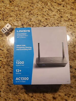 Linksys - MAX-STREAM AC1300 Dual-Band Mesh Wi-Fi 5 Router - Black