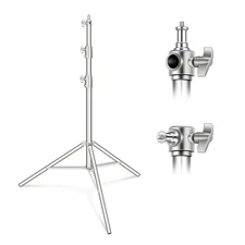 NEEWER 2.8m Spring Cushioned Heavy Duty Stainless Steel Light Stand Tripod Stand