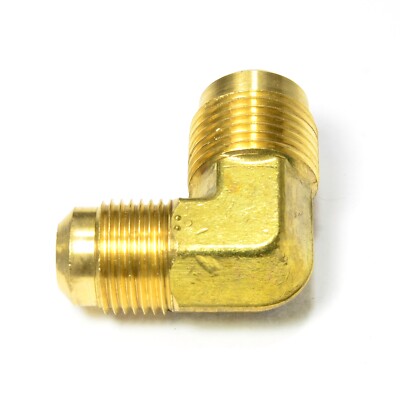 3/8" Male Flare To 1/2" Male NPT Elbow Fitting - 90 Degree, For Propane, Gas, Fuel, Automotive 5 thumbnail image