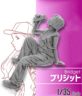 Maßstab 1:35 Bridget weibliche Figur Resin Modellbausatz entspannte Pose mit Flasche