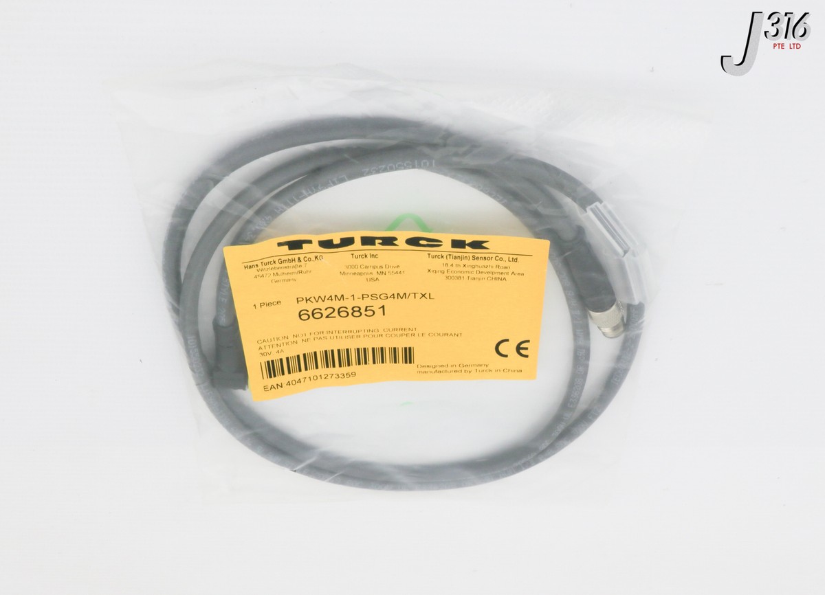 キャンパス 31234 TURCK ACTUATOR/SENSOR CABLE, 6626851, 1M (NEW) PKW4M-1-PSG4M