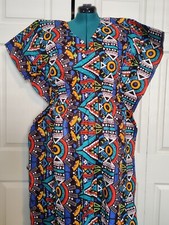 African Ankara summer Dashiki Multicolored dress blouse Top size M/ L