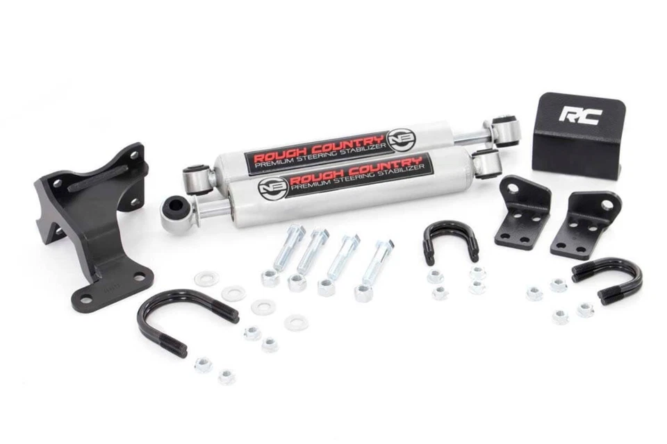 Rough Country Dual Steering Stabilizer for Jeep Wrangler JK JKU 2007-2018 - Image 2 of 4