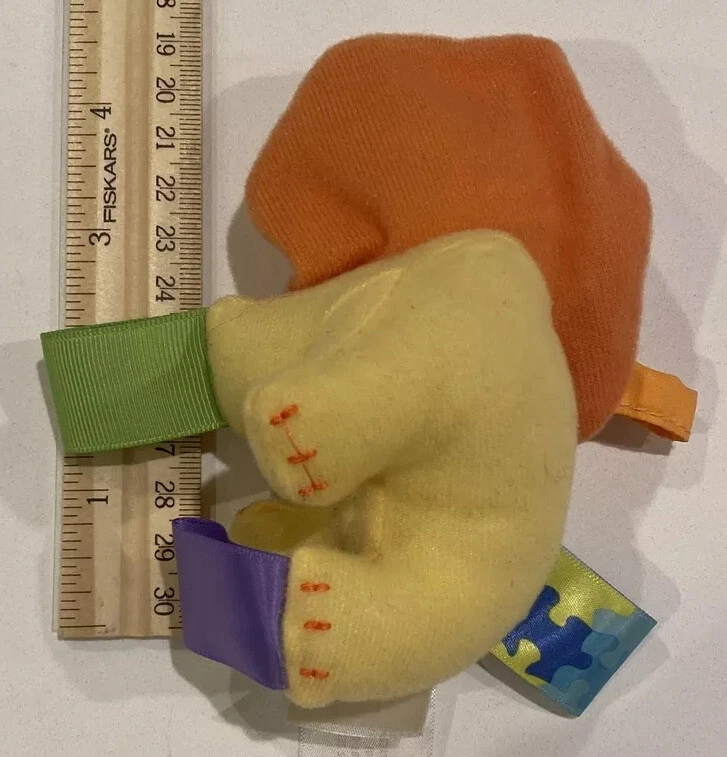 4英寸Bright Starts Taggies迷你黄色狮子填充毛绒柔软婴儿玩具 — 第 4/4 张图片