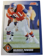 1991 Score #46 Warren Powers Denver Broncos NFL Football Card (U