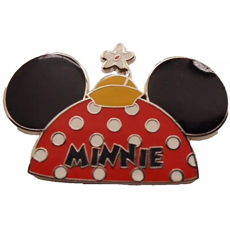 Disney Pin 71002 Minnie Mouse Ear Hat polka dots Flower Trading Pin