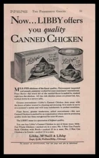 1929 Libby McNeill & Libby Chicago Canned Milk Fed Family Style Chicken Print Ad