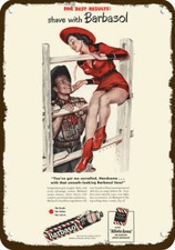 1948 BARBASOL Sexy Cowgirl Pin-Up Cowboy Vntg...