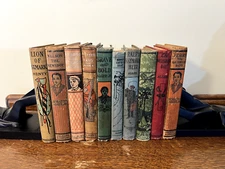 10 Antique Vtg Hardcover Boys Books-Staging Decor-Horatio Alger/Henty-Early 1900