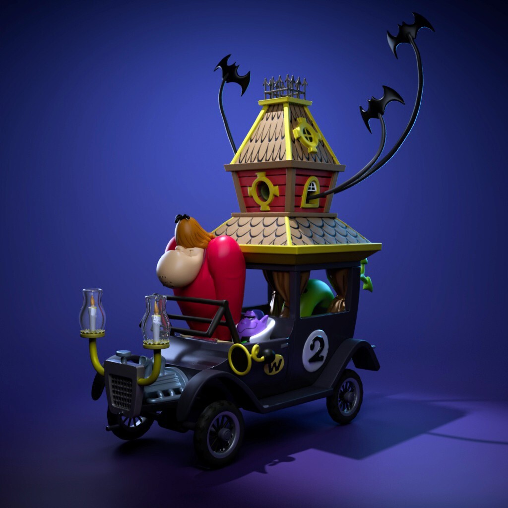 UNPAINTED Wacky Races Creepy Coupe 3D Printed Model Kit UW | eBay