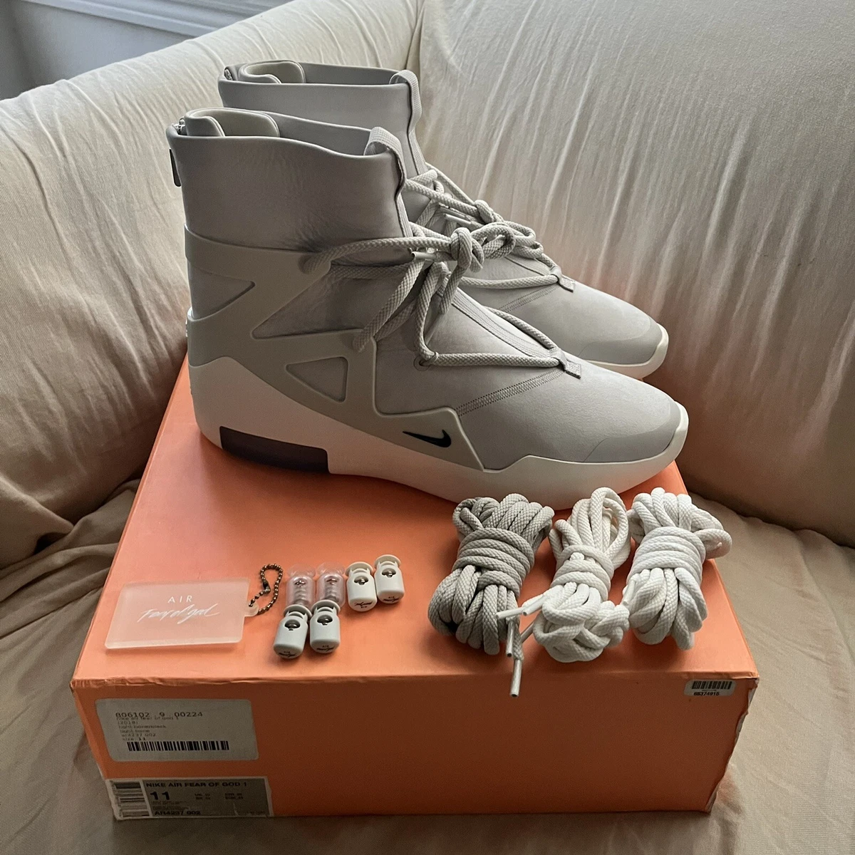 Nike Air Fear of God 1 Light Bone New Size 11 Ships ASAP eBay