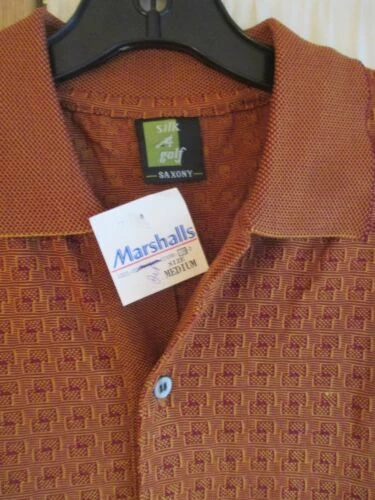 Polo Silk Geometric Casual Button-Down Shirts for Men