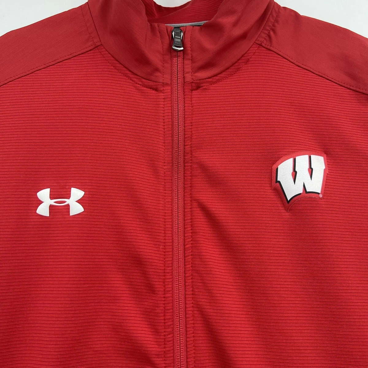 Under Armour ColdGear Wisconsin Badgers Mens Red Full Zip Jacket
