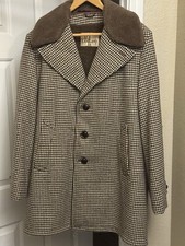 Vintage 60s Wool Trench Coat Leisure Jacket Lakeland Tan Overcoat 44r