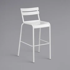 10 PACK White Powder Coated Aluminum Restaurant Barstool Chair For Outdoor