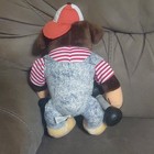 Play-By-Play Dog Plush Stuffed Animal Overalls Hat Weights 1998 Vintage MPN1012 — photo 3