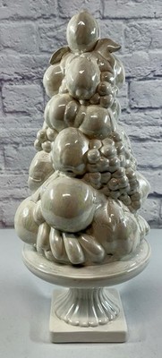 Vintage 18  Ceramic Fruit Topiary White Italian MCM 1960s 1970s Centerpiece MINT