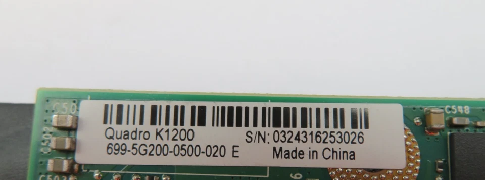 00FC887 LENOVO NVIDIA Quadro K1200 4GB GDDR5 GPU Graphics Card - Image 4 of 4