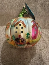 Christopher Radko Harvest Time Thanksgiving Pumpkin Christmas Ornament Fall