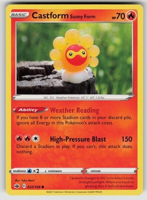 Castform Sunny Form 022/198 Common Chilling Reign Pokemon NM