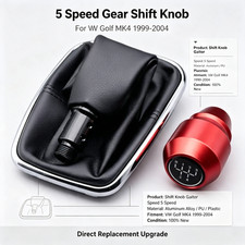 Fit For Vw Golf Mk4 99-04 5 Speed Aluminum Alloy Gear Shift Knob Wgaitor Boot Fit For Vw Golf Mk4 99-04 5 Speed Aluminum Alloy Gear Shift Knob Wgaitor Boot