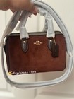 NWT Coach Mini Rowan Crossbody Bag CCF29 suede/Vintage Brown