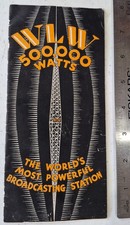 WLW 500,000 Watt Broadcast Radio Station Brochure Crosley Radio