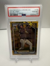 2024 Bowman Chrome Sapphire Leo De Vries Gold /50 RC 1st Bowman PSA 10 Gem