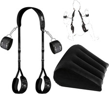 Bondage Bed Sex Restraint Set with Adjustable Strap  Position Pillow for Couple