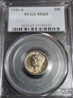 1941 Silver Toned Mercury Dime, 10c PCGS MS65 Free Shipping