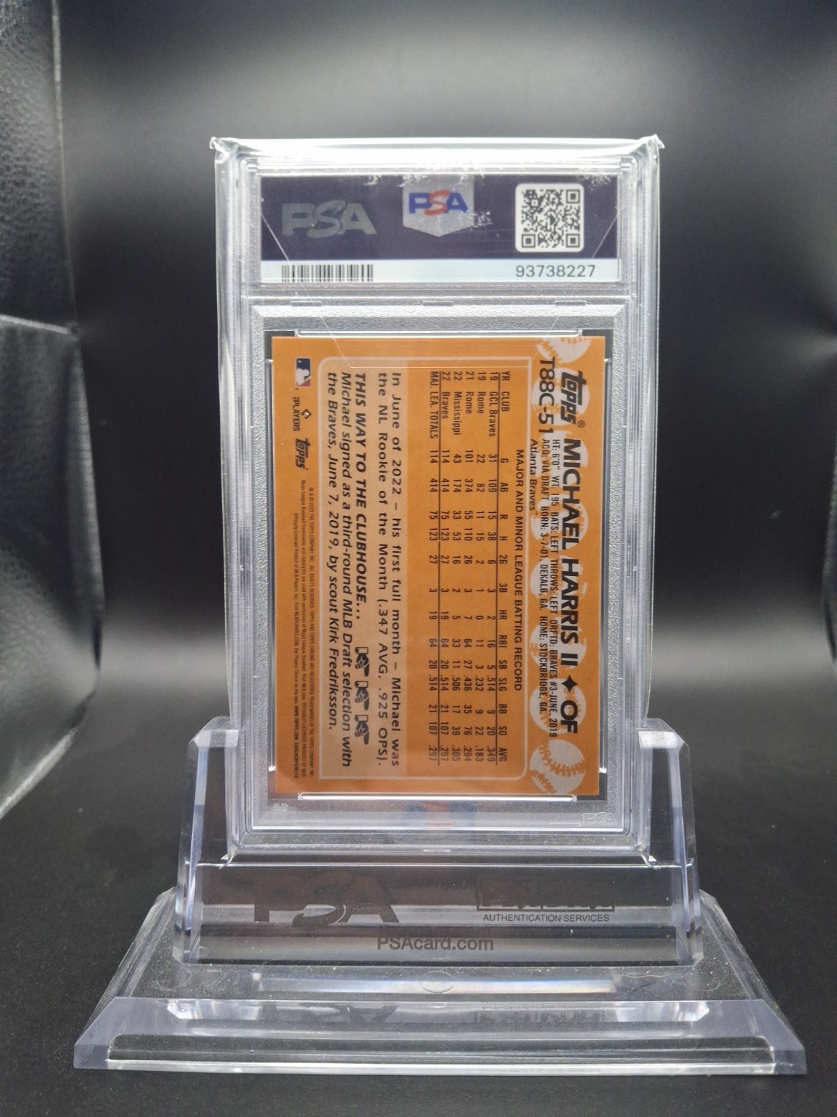 2023 Topps Michael Harris II 1988 35th Anniversary Chrome RC #T88C-51 PSA 10 view 2