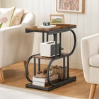 HOOBRO End Table Side Table Nightstand Bedside Table with 3-Layer Open Shelves