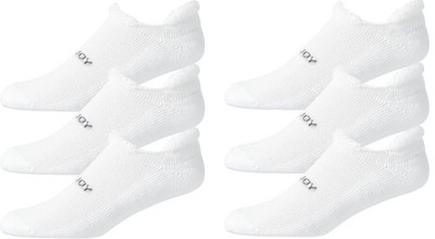 RARE (6) SIX PAIRS OF NEW FootJoy Mens ComfortSof ROLL TOP Golf Socks, ALL WHITE