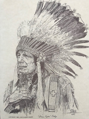 1987 Native American Prints by Artist John Hagner Sitting Bull Iron Eyes Cody