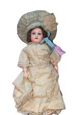 Antique A.M. 390 5/0 12” German Bisque Head Doll in Fine french clothes 