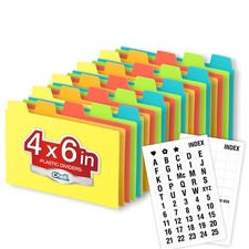 Chell 4"x6" Plastic Index Card Dividers, Primary Pack of 25, Color