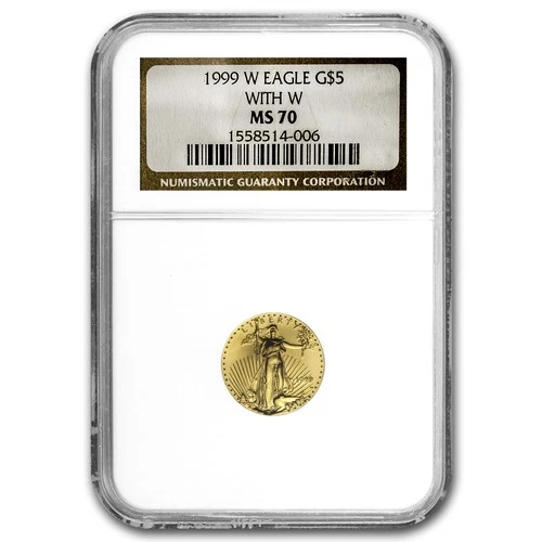 1999-W 1/10 oz American Gold Eagle MS-70 NGC (W Variety)
