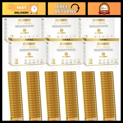 24K Gold Under Eye Patches - 300 Pairs, Collagen Boost, Reduces Dark Circles & W