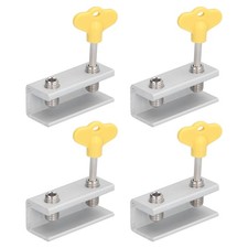 4 Sets Window Door Frame Locks Security Stopper With Key Home Office Supplies  