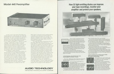 1979 Audio Technology Model 440 510B Preamplifier LED Display Dealer Brochures