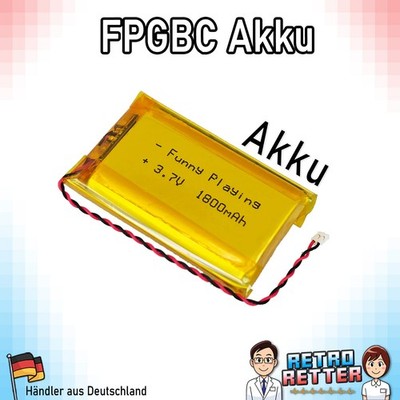 FunnyPlaying FPGBC Ersatz Akku 1800 mAh Batterie Konsole Strom 3,7V FPGA