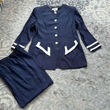 Vintage Studio I Nautical Blazer  Pants Set Navy White 16