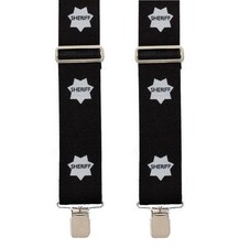 Rugged Mens 2" Suspenders Sheriff Badge Star Elastic Strectch Made In USA