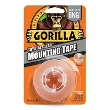 Gorilla Double Sided Mounting Tape Clear 1.5m Heavy Duty Strong Adhesive